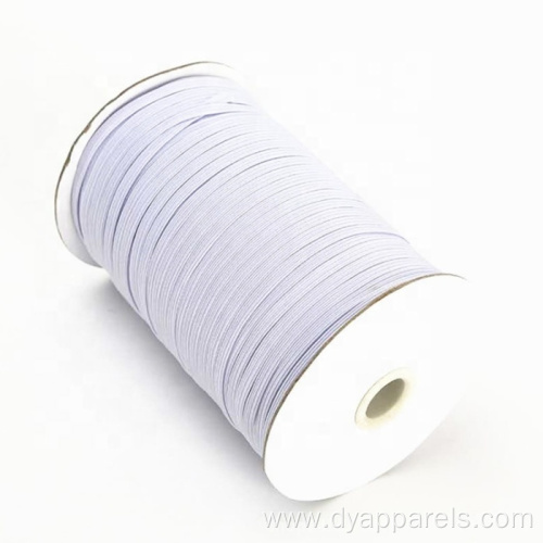 Braided elastic band (White, 1/8" Width),